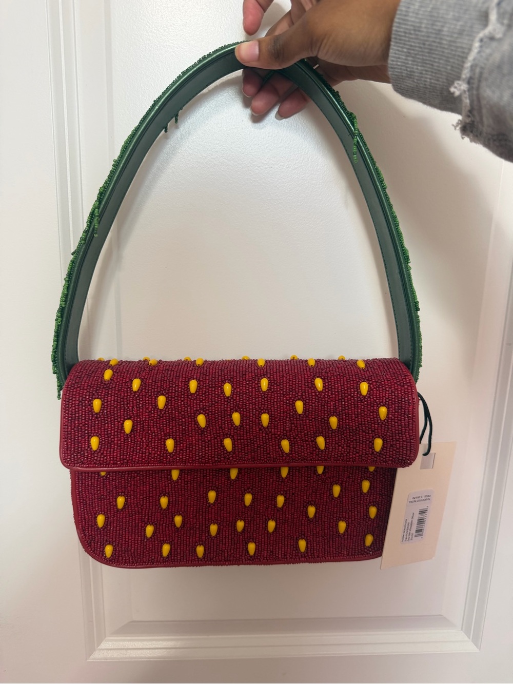 STAUD Strawberry Dream Beaded Bag